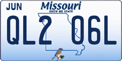 MO license plate QL2O6L
