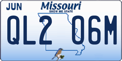 MO license plate QL2O6M