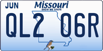 MO license plate QL2O6R