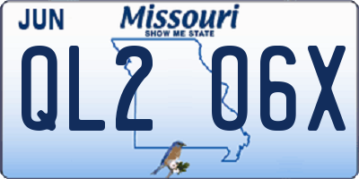 MO license plate QL2O6X
