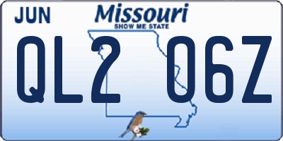 MO license plate QL2O6Z