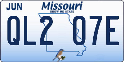MO license plate QL2O7E