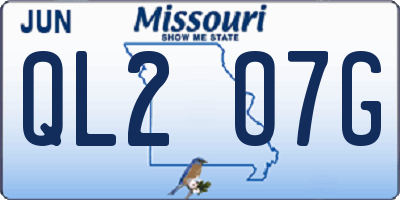MO license plate QL2O7G