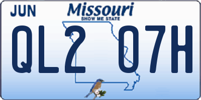MO license plate QL2O7H