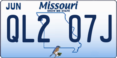MO license plate QL2O7J