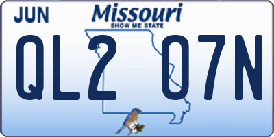 MO license plate QL2O7N
