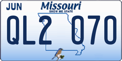 MO license plate QL2O7O