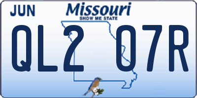 MO license plate QL2O7R