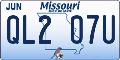 MO license plate QL2O7U