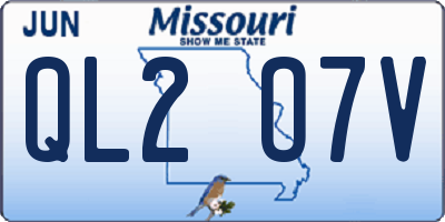 MO license plate QL2O7V