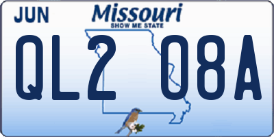 MO license plate QL2O8A