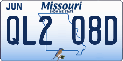MO license plate QL2O8D