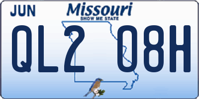 MO license plate QL2O8H