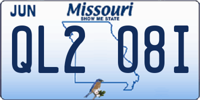 MO license plate QL2O8I