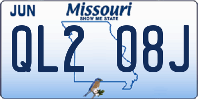 MO license plate QL2O8J