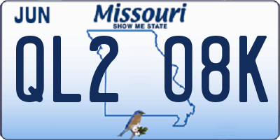 MO license plate QL2O8K