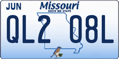 MO license plate QL2O8L