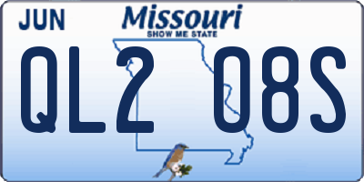 MO license plate QL2O8S