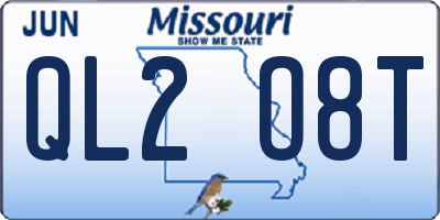 MO license plate QL2O8T