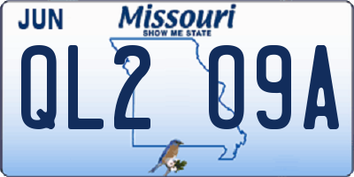MO license plate QL2O9A
