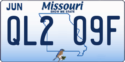 MO license plate QL2O9F