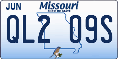 MO license plate QL2O9S
