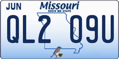 MO license plate QL2O9U