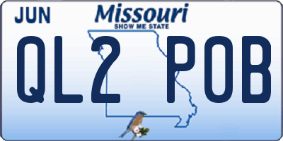 MO license plate QL2P0B