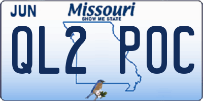 MO license plate QL2P0C