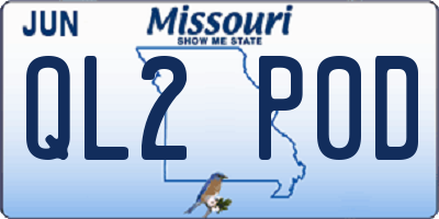 MO license plate QL2P0D