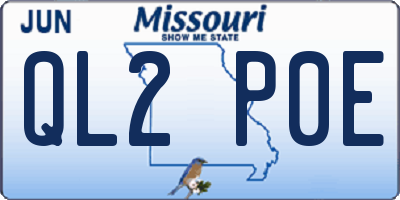 MO license plate QL2P0E