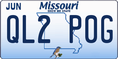 MO license plate QL2P0G