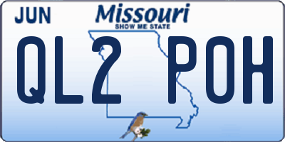 MO license plate QL2P0H