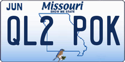 MO license plate QL2P0K
