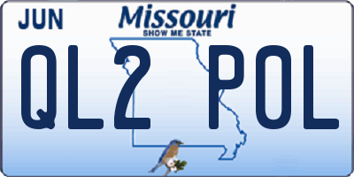 MO license plate QL2P0L
