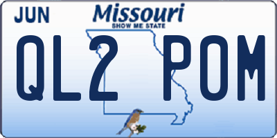 MO license plate QL2P0M