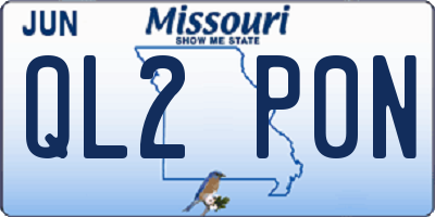 MO license plate QL2P0N