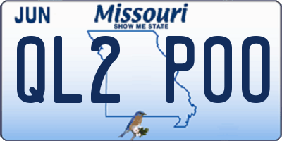 MO license plate QL2P0O