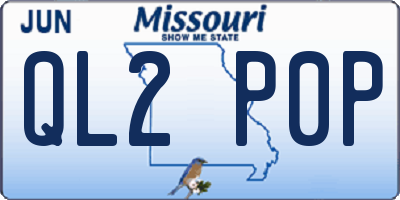 MO license plate QL2P0P