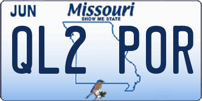 MO license plate QL2P0R