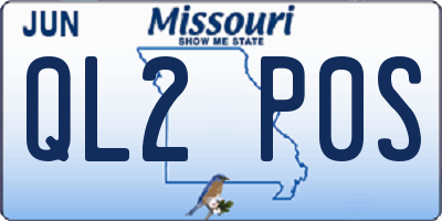 MO license plate QL2P0S