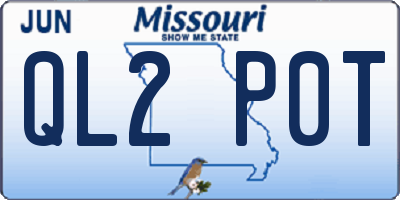 MO license plate QL2P0T