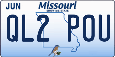 MO license plate QL2P0U