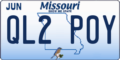 MO license plate QL2P0Y
