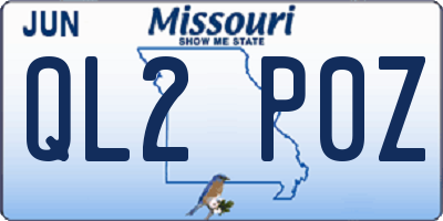 MO license plate QL2P0Z