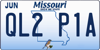 MO license plate QL2P1A