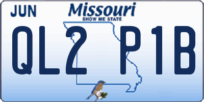 MO license plate QL2P1B