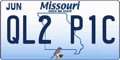 MO license plate QL2P1C