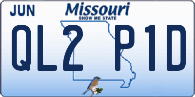 MO license plate QL2P1D