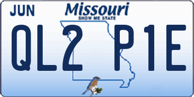 MO license plate QL2P1E